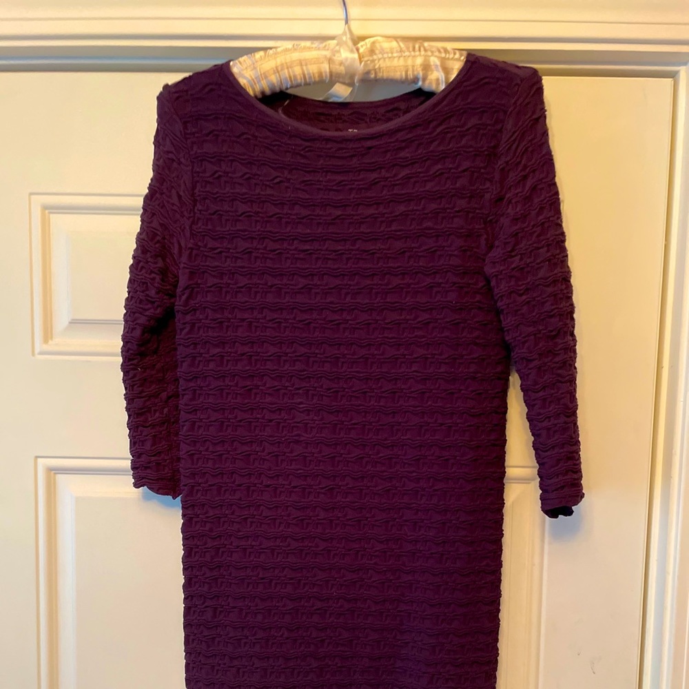 Plum maternity dress.
